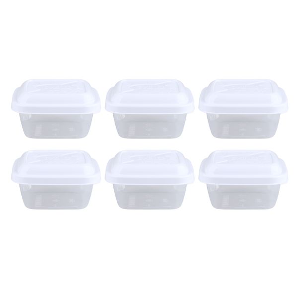 Conjunto 6 Potes Quadrado 220ml Plásticos MB 3667 Sortido Conjunto 6 Potes 220ml Plásticos MB 3667 Sortido